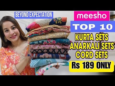 Meesho My 10 Best Kurti/Kurta Dupatta Set Wedding Collection Special Haul Starting 189 #meesho