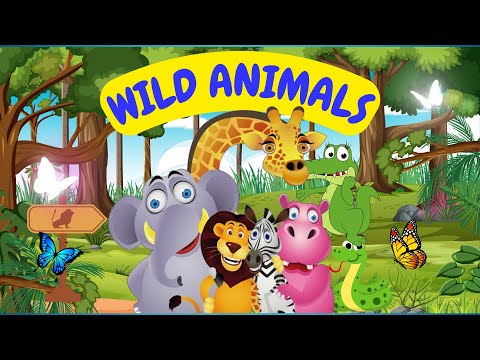 Wild Animal Names | Learn Animals Names | Toddlers Learning | English Vocabulary | cute wild Animal