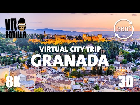 Granada, Spain Guided Tour in 360 VR (short)- Virtual City Trip - 8K Stereoscopic 360 Video