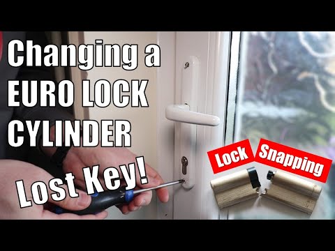 How to change a Euro Lock Cylinder WITHOUT THE KEY - Snapping a lock and replacing the barrel