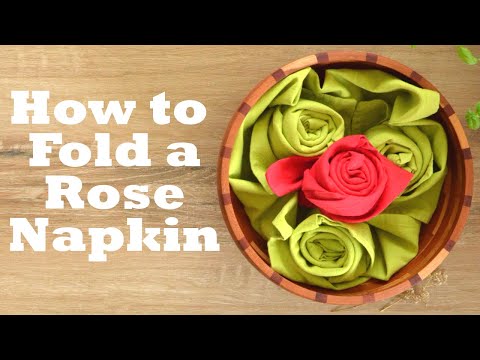 Rose Napkin Folding for Valentine's Day - 1 minute tutorial - Episode 7