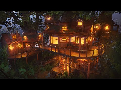 Treehouse Hideaway in the Deep Forest with Rain Sounds and Relaxing Nature Ambience