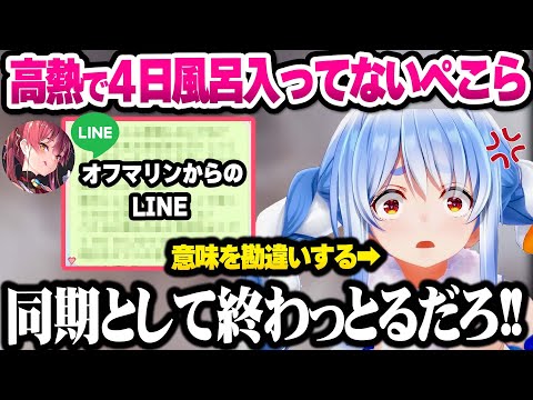 【復帰】人生1レベルに辛かった療養中の話をし、マリンからの突然のラインにまさかのすれ違いを起こすぺこらのまとめ【ホロライブ/切り抜き/兎田ぺこら】