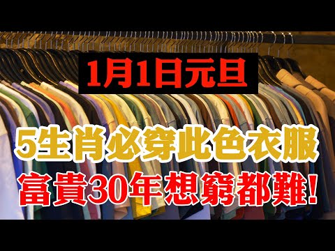 錯過再等20年！1月1日元旦！5生肖一定要穿這個顔色的衣服，財運爆棚，想窮都難！【佛語】#運勢 #風水 #佛教 #生肖 #佛語