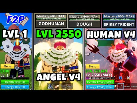 Noob To Pro as KATAKURI | Awakened Dough | Unlocked Angel-Human V4 Fully Awakened & Spikey Trident!