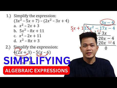 SIMPLIFYING ALGEBRAIC EXPRESSIONS (5 items)