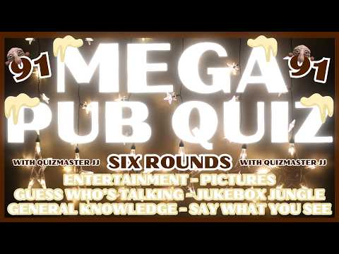 Pub Quiz No91 - 6 Different Rounds - 38 Questions & Answers - 85 Points to Win. trivia/Fun Quiz