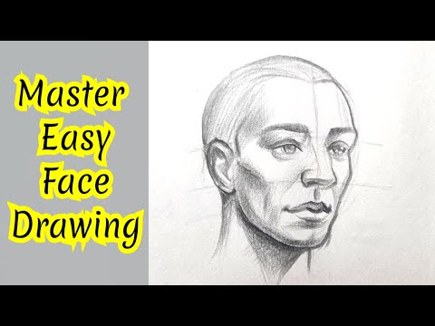 How to Draw Head & Face Easy Guide Step by Step Tutorial For Beginners | Head Face drawing(Male)