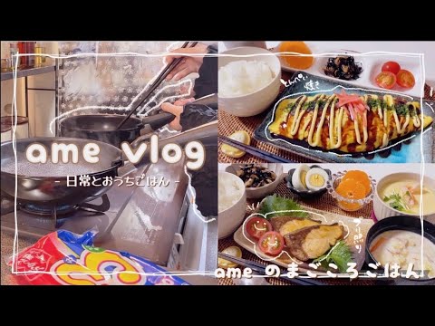 【主婦vlog】夫と息子👶🏻の体調不良🤧頑張ってるおうちごはん 🍽️柚子胡椒ブリ照り🐟ポルチーニパスタ🍝豚平焼き🐖茶碗蒸し【日常vlog/食事vlog/アラサー】