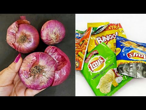 3 Super Easy Ideas using Chips packet, Onion peel, Wool - DIY Crafts - Waste material craft ideas