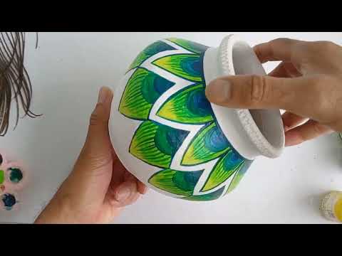 Easy pot painting ideas for Krishna Janmashtami | Pot decoration ideas | painting on pot