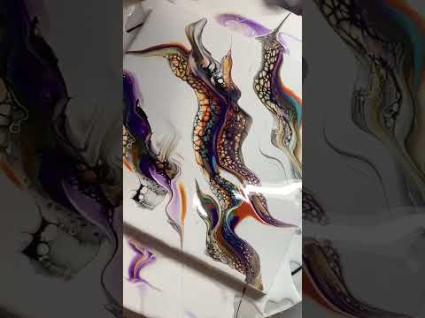 Varathane Colorful Test Swipe | Acrylic Paint Pouring | Fluid Painting Art | Abstract #shorts