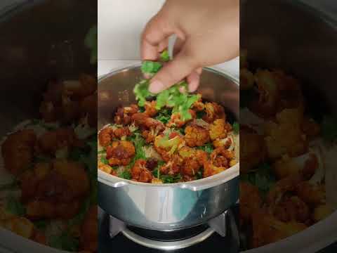 Cauliflower Chilli Biriyani l Gobi 65 Biriyani l Veg Biriyani l #shorts