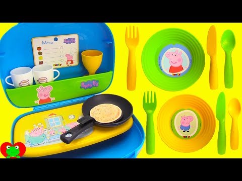 Peppa Pig Makes George Pancake Breakfast Teach Utensils