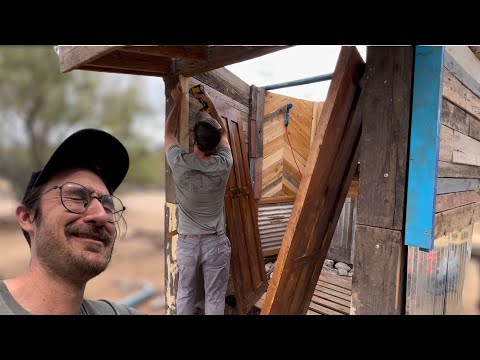 Getting Flustered Hanging Shower Room Doors (+ Dogs & Pigs) Desert Cabin Vlog 13