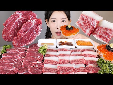 날먹🐂✨ 차돌육회 아롱사태육회 캐비어알밥천국 먹방 Raw beef  [eating show] mukbang korean food