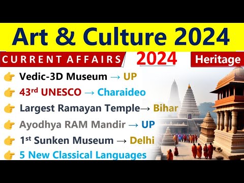 Art & Culture 2024 Current Affairs | Important Art & Culture 2024 | Current Affairs 2024 | Indologus