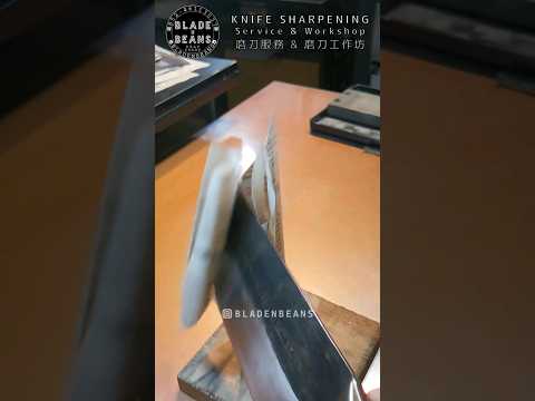 CCK knife stand rolled newspaper cut test slow motion #磨刀 #香港 #knifesharpening #hongkong #sharpening