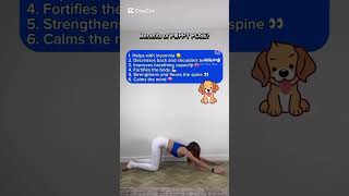 Puppy pose benefits 🐶 #yoga #puppypose #yogapose #yogabenefits #yogahowto #yogatips #yogateacher