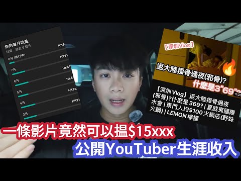 【日常】一條影片竟然可以揾$15xxx!公開YouTube生涯收入! | LEMON檸檬￼￼￼