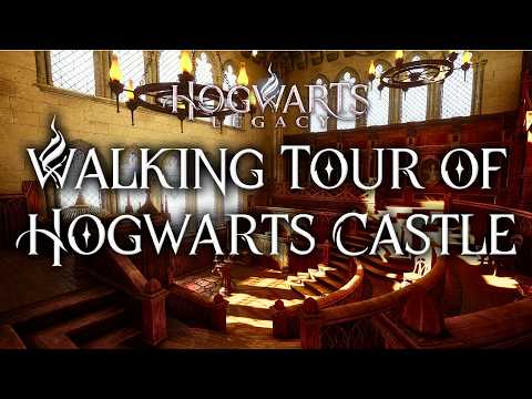 First-Person Walking Tour of Hogwarts Castle | Harry Potter 4K Music & Ambience | Hogwarts Legacy