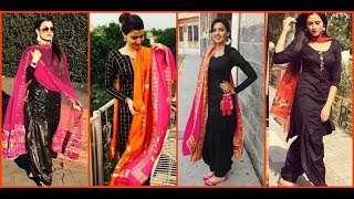 latest black patiala salwar kameez suit designs || Punjabi black patiala suit designs || black suit