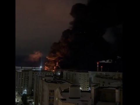 Ukrainian Drones Hit Oil Facility in Kaluga -- Big Blaze