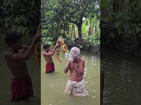 Oh My God! Viral Best Scary Fake Tiger Prank On Bath Time! | Sagor Bhuyan #shorts #funny #prank