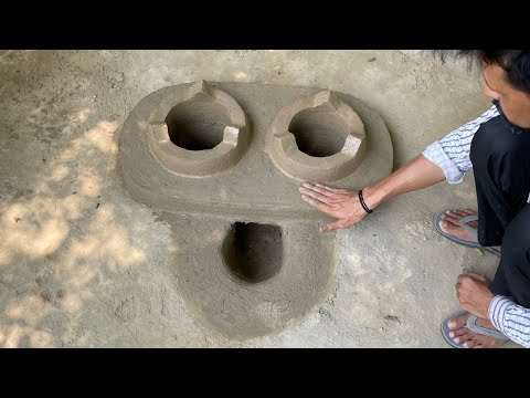 DIY How to build a wood stove | clay mud oven for outdoor cooking | DIY wood stove |desi kitchen set