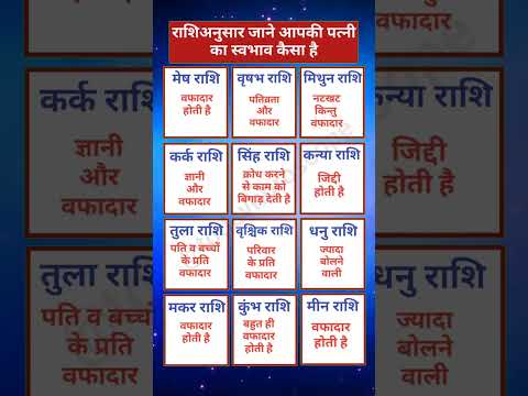 पत्नी का स्वभाव  | आज का राशिफल | today horoscope | daily horoscope | aaj ka rashifal | #astrologer