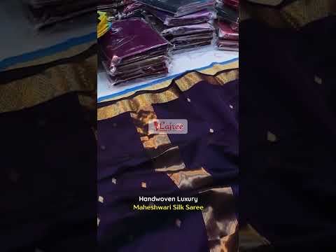 ✨ Handwoven Luxury Maheshwari Silk Saree | Lajreedesigner ✨