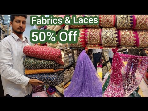 50℅ Discount On Boutique Style Fabrics & Laces | Madina Fabrics Matching Laces  @hyderabadshopping