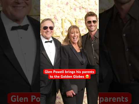 Glen Powell brings his parents to the Golden Globes 🥹