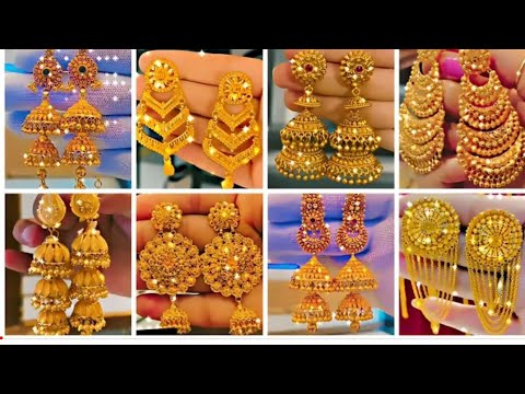 Gold Earrings Design New Model/Gold earrings new design 2024😍