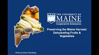 Preserving the Maine Harvest: Dehydrating Fruits & Vegetables