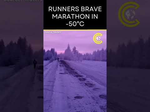 Runners brave extreme -50C weather to run marathon in Russia | CLRCUT