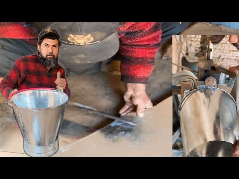 Handmade Galvanized Bucket: The Stainless Steel Crafting Process 🛠️✨