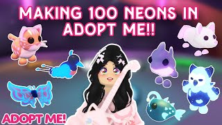 Making 100 Neons In Adopt Me!!✨😱🤩 | Filling Up My Inventory With SO MANY NEONS!!🤤😍✨#adoptme #roblox