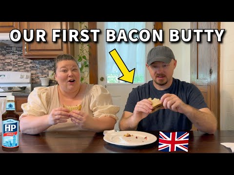 Americans Try a British Bacon Butty & HP Sauce for the First Time!