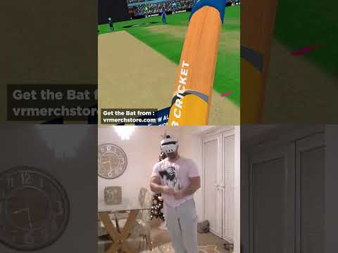 Over the top of cover and that's gone for SIX! #cricket #vrcricket ##metaquest3bat #gaming