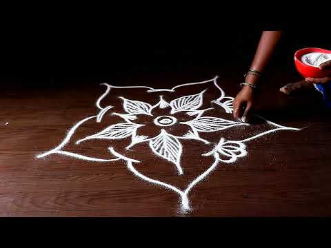 simple rangoli art | daily rangoli designs | kolam for daily