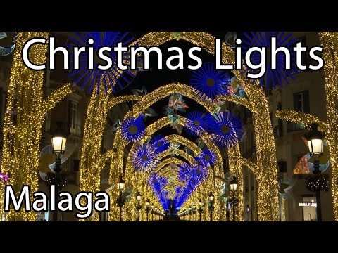 Malaga Christmas Lights Show, Spain 4K