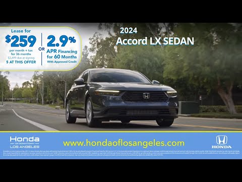 2024 Honda Accord LX Sedan Lease for $259/Month | Honda of Downtown Los Angeles