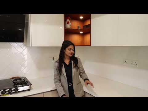 Modern 3BHK Apartment Interiors | Hafele Blum Acrylic & Laminate Kitchen | Aristo & Hinged Wardrobes