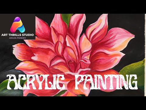 Acrylic Painting - Flower / Step By Step For Beginners