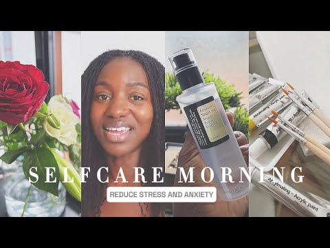 SELF-CARE MORNING | Snail Mucin Serum, Boots Beauty Haul, Painting, Journal Prompts, Reduce Anxiety