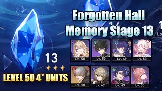 F2P 4* Only Level 50 | Forgotten Hall Memory Stage 13 | 3 Stars Clear