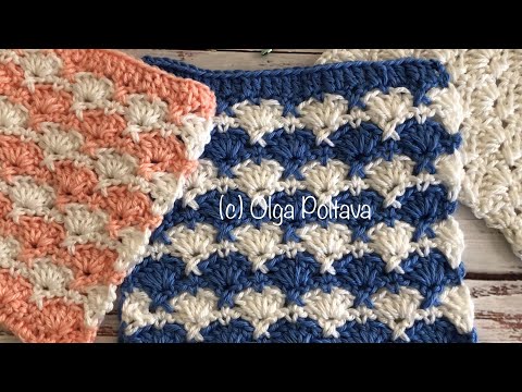 How to crochet two color stitch for baby blanket, afghan, scarf. Crochet Video Tutorial