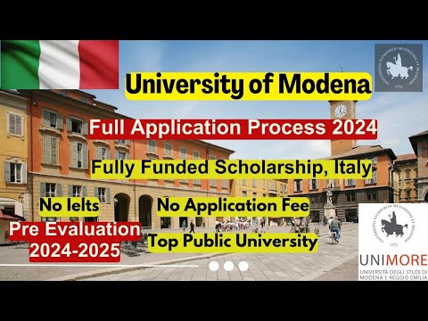 University of Modena Complete Application Process 2024 | Fully Funded Scholarships, No Fee, No IELTS