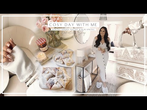 COSY DAY WITH ME | Baking Valentines Pastry, Sainsburys Shop & H+M Spring haul!